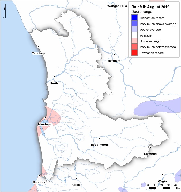 Rainfall deciles: August 2019