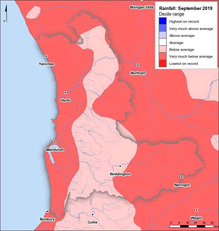 Rainfall deciles: September 2019