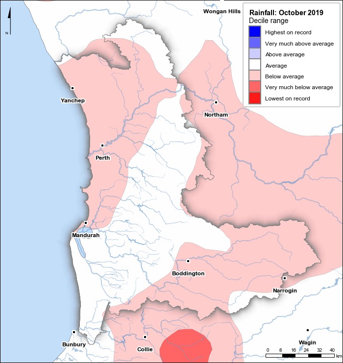 Rainfall deciles: October 2019