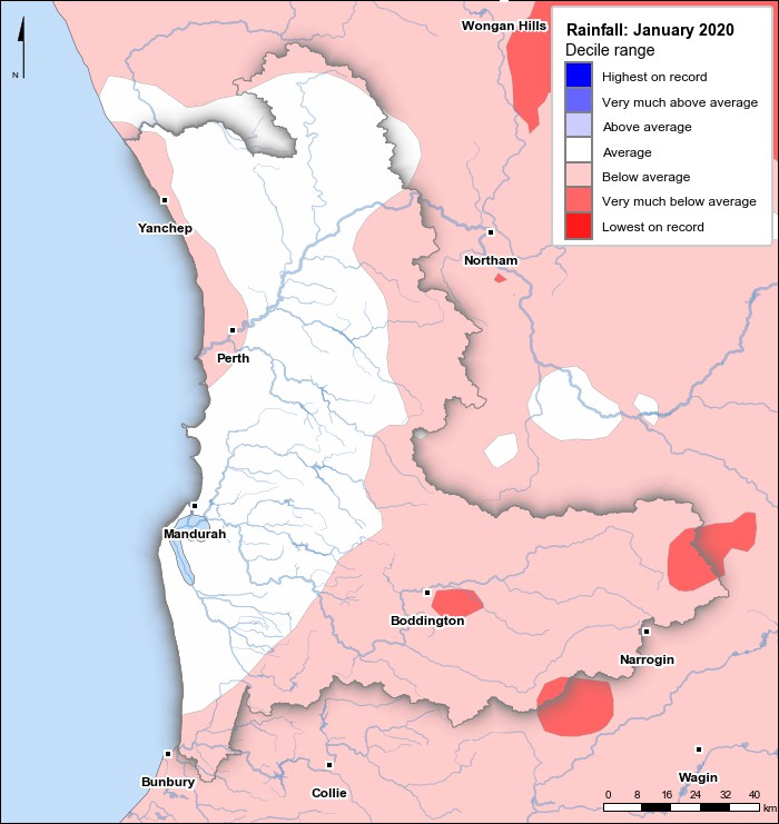 Rainfall deciles: January 2020