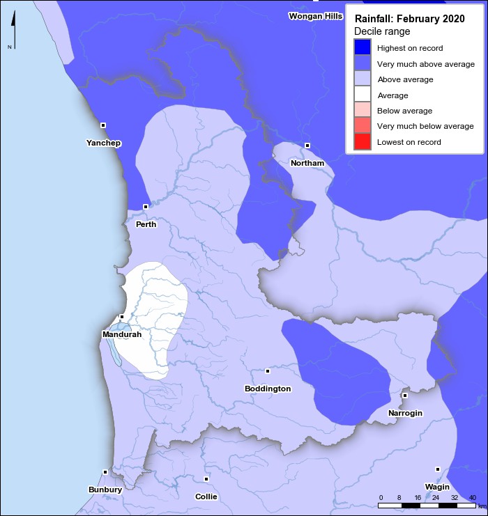 Rainfall deciles: February 2020
