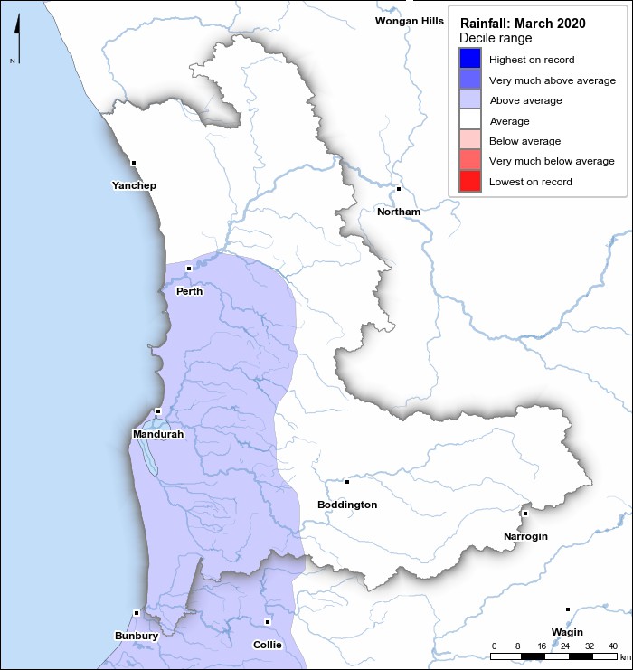 Rainfall deciles: March 2020