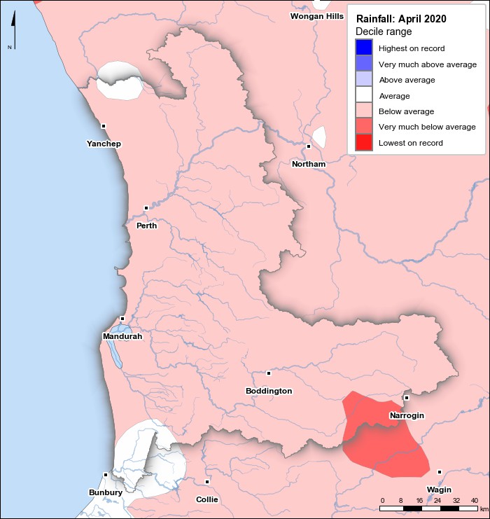 Rainfall deciles: April 2020