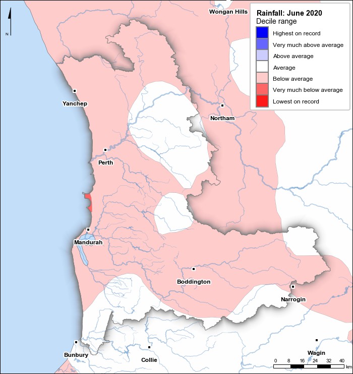 Rainfall deciles: June 2020