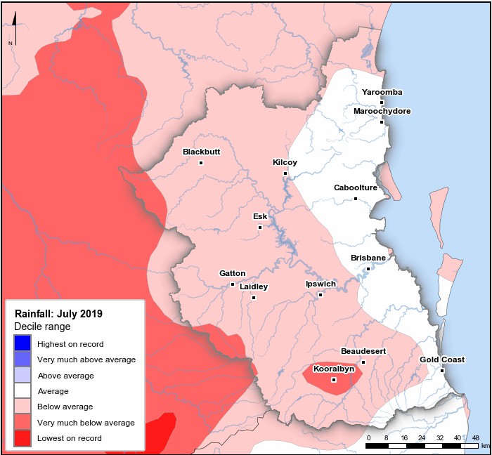 Rainfall deciles: July 2019