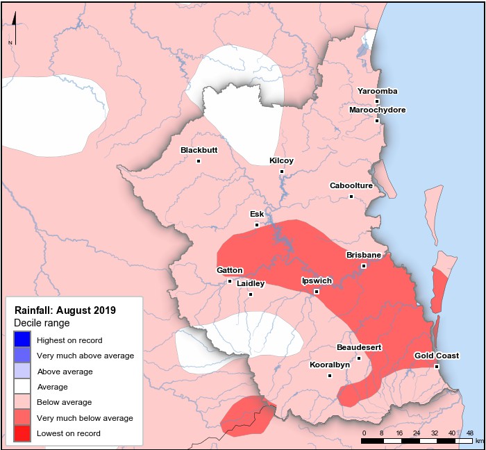 Rainfall deciles: August 2019
