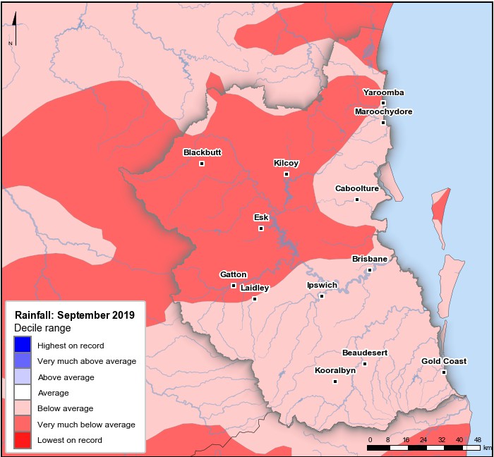 Rainfall deciles: September 2019