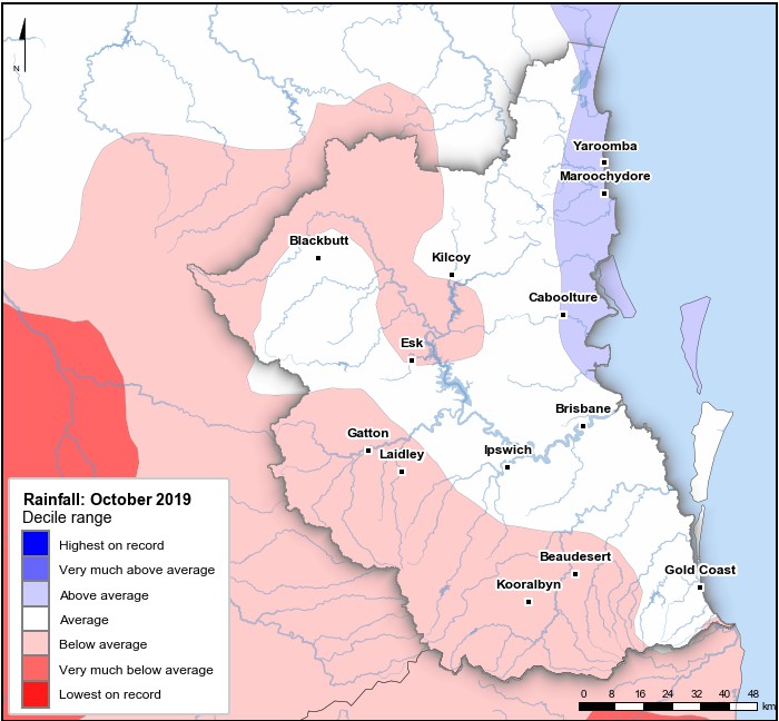 Rainfall deciles: October 2019