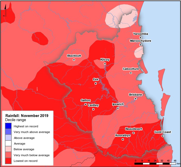Rainfall deciles: November 2019