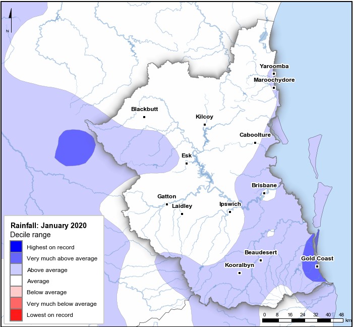 Rainfall deciles: January 2020