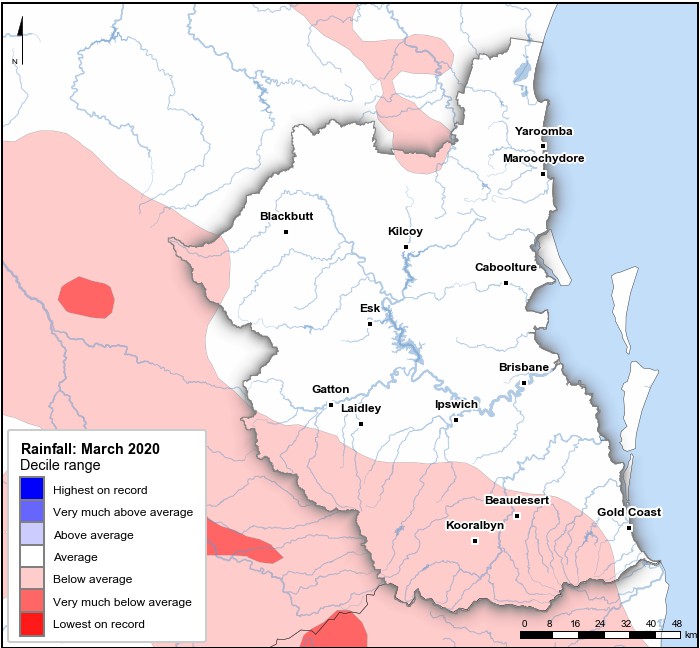 Rainfall deciles: March 2020
