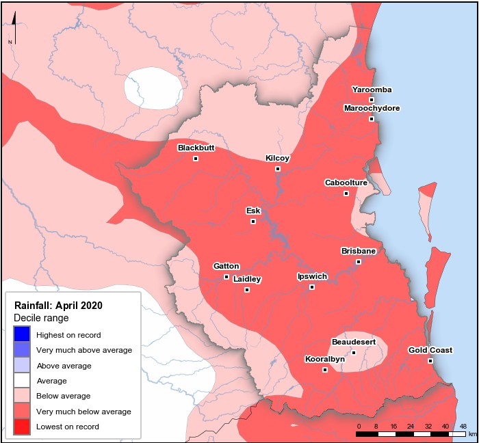 Rainfall deciles: April 2020