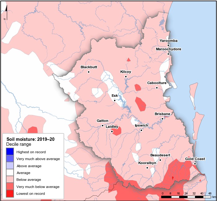 Soil moisture deciles: July 2019–June 2020