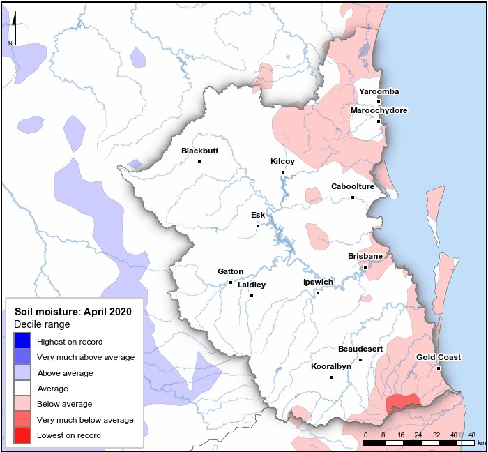 Soil moisture deciles: April 2020