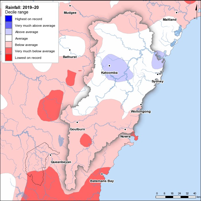 Rainfall deciles: July 2019–June 2020