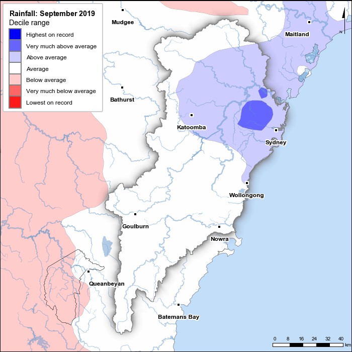 Rainfall deciles: September 2019
