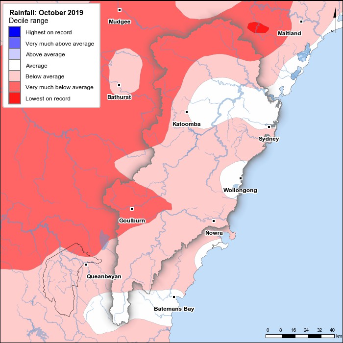 Rainfall deciles: October 2019