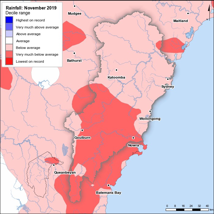 Rainfall deciles: November 2019
