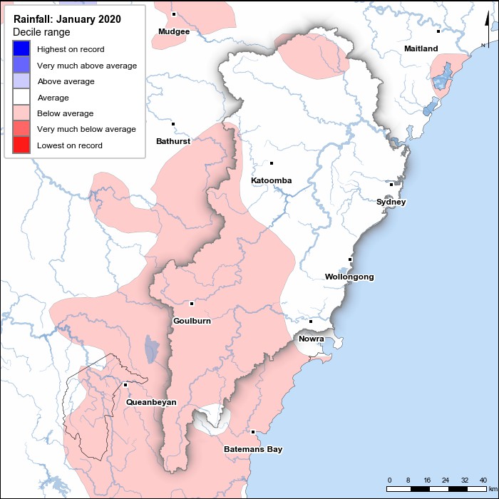 Rainfall deciles: January 2020