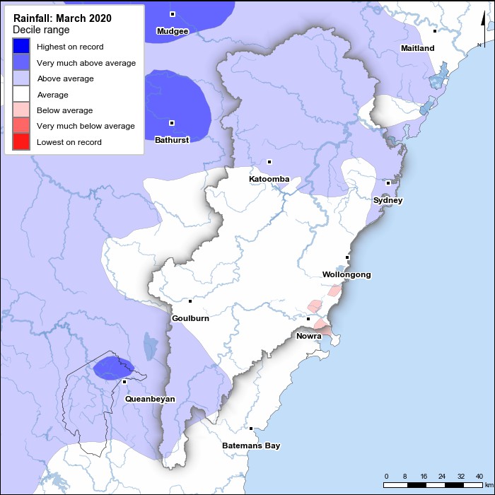 Rainfall deciles: March 2020