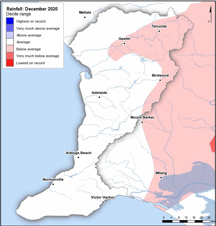 Rainfall deciles: December 2020