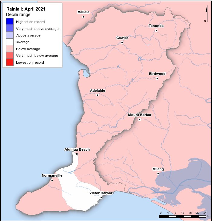 Rainfall deciles: April 2021