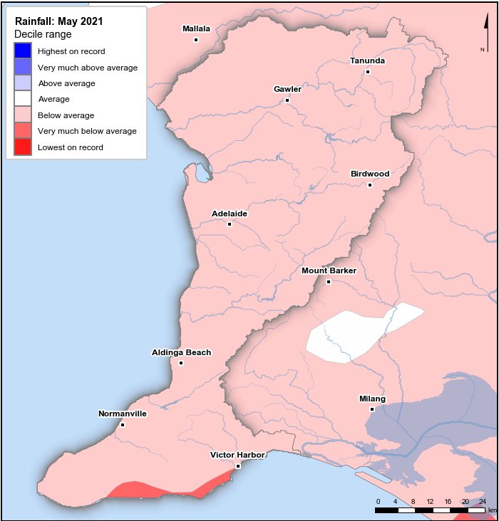 Rainfall deciles: May 2021