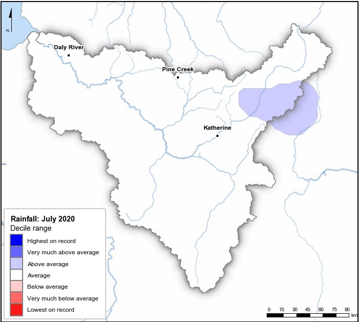 Rainfall deciles: July 2020