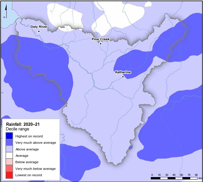 Rainfall deciles: July 2020–June 2021