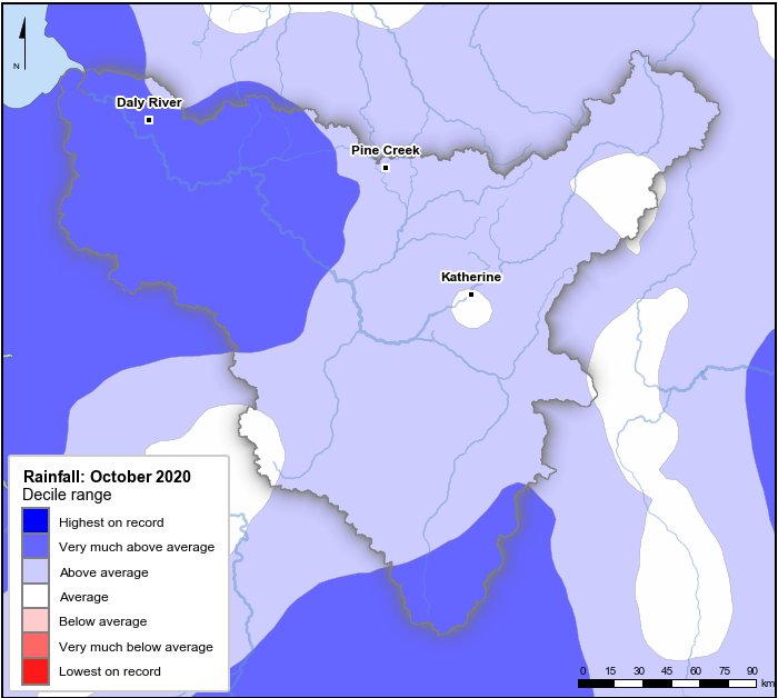 Rainfall deciles: October 2020