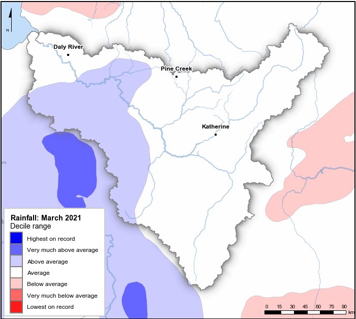 Rainfall deciles: March 2021