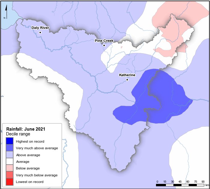Rainfall deciles: June 2021