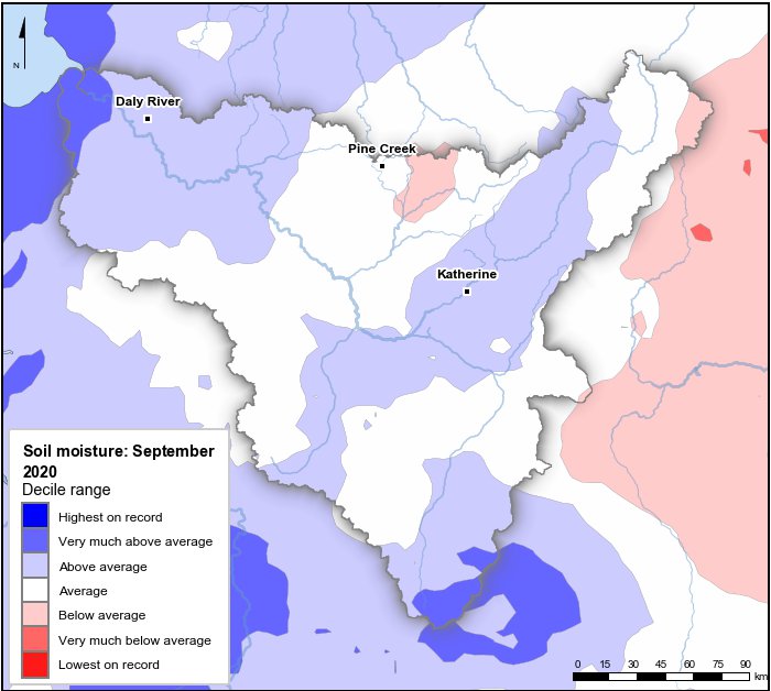 Soil moisture deciles: September 2020