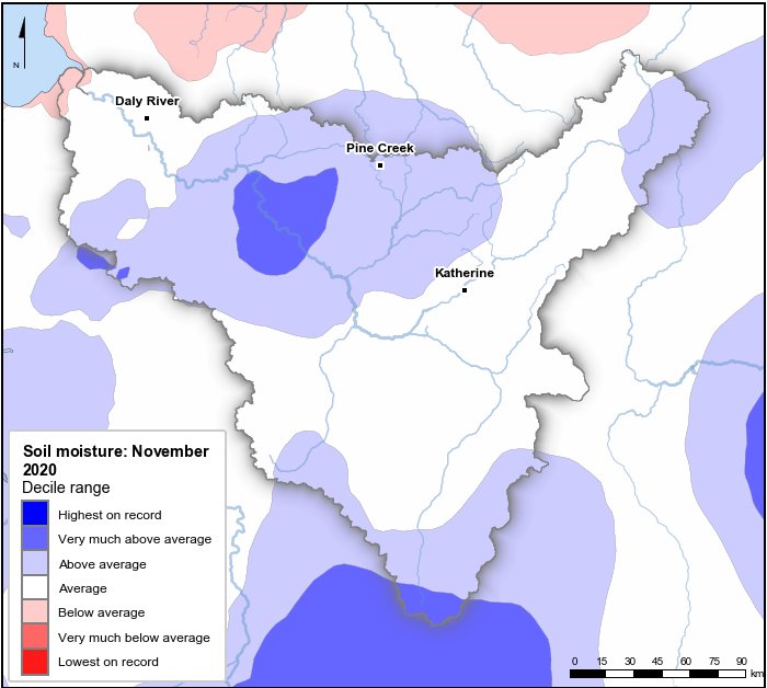 Soil moisture deciles: November 2020