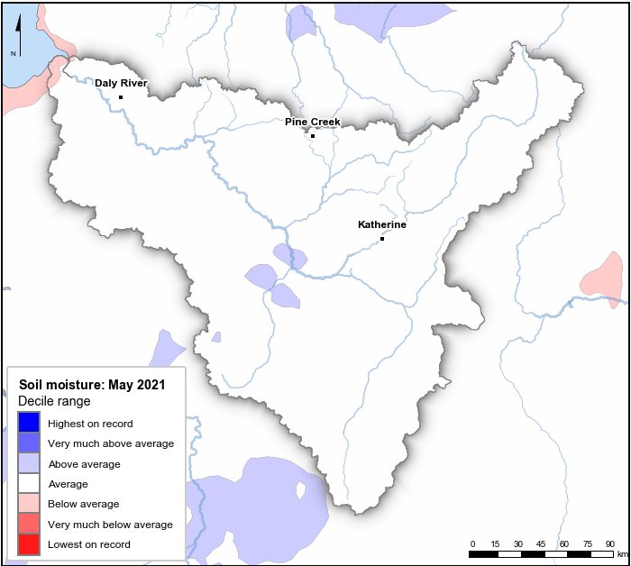 Soil moisture deciles: May 2021