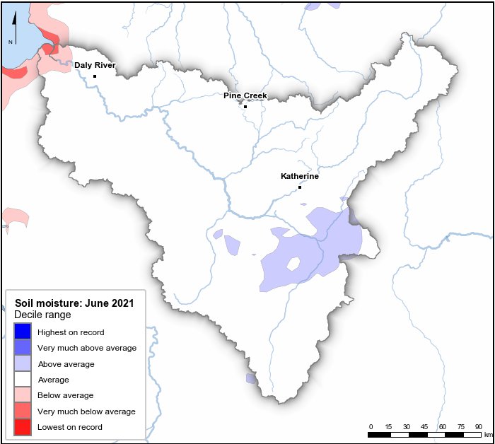 Soil moisture deciles: June 2021