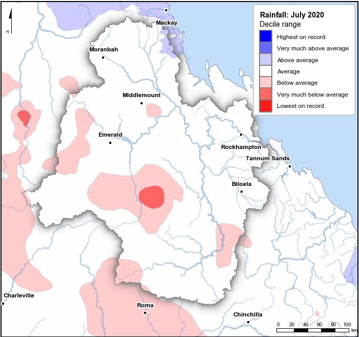 Rainfall deciles: July 2020