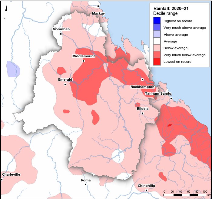 Rainfall deciles: July 2020–June 2021