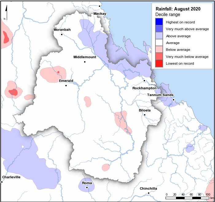 Rainfall deciles: August 2020