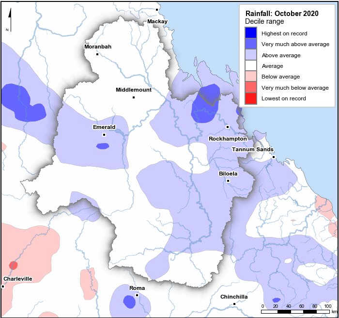 Rainfall deciles: October 2020
