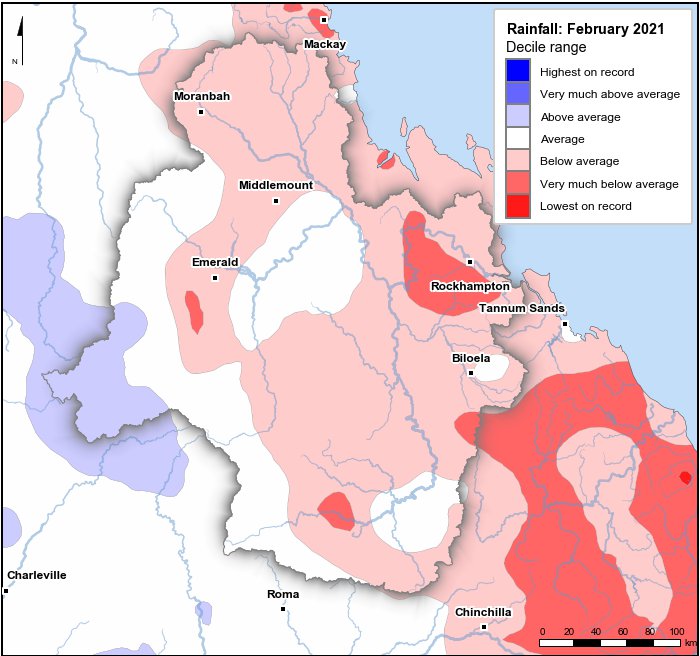 Rainfall deciles: February 2021