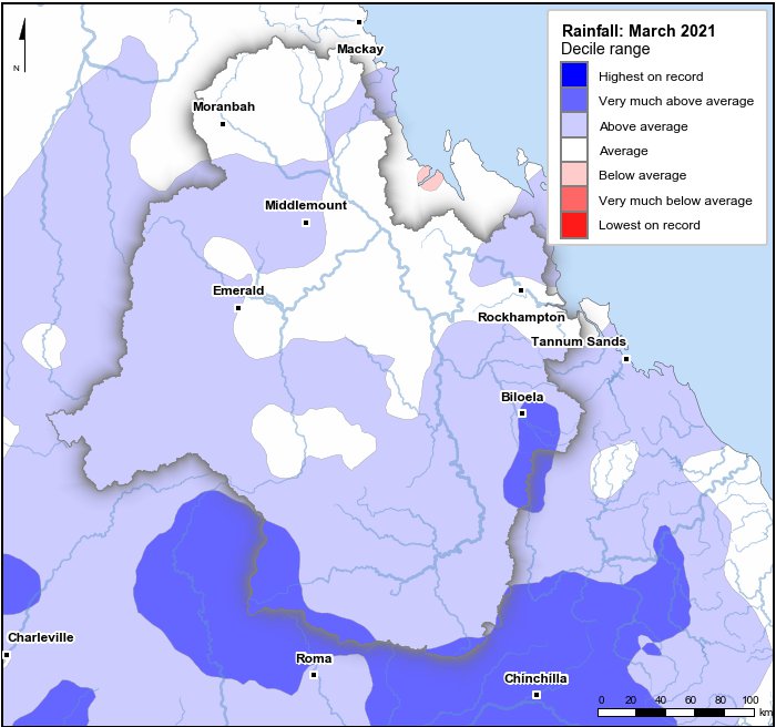 Rainfall deciles: March 2021