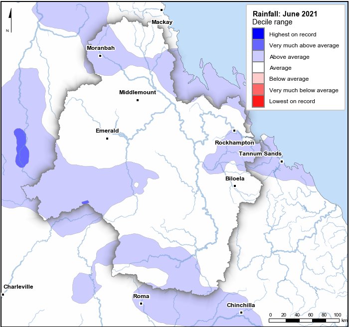 Rainfall deciles: June 2021