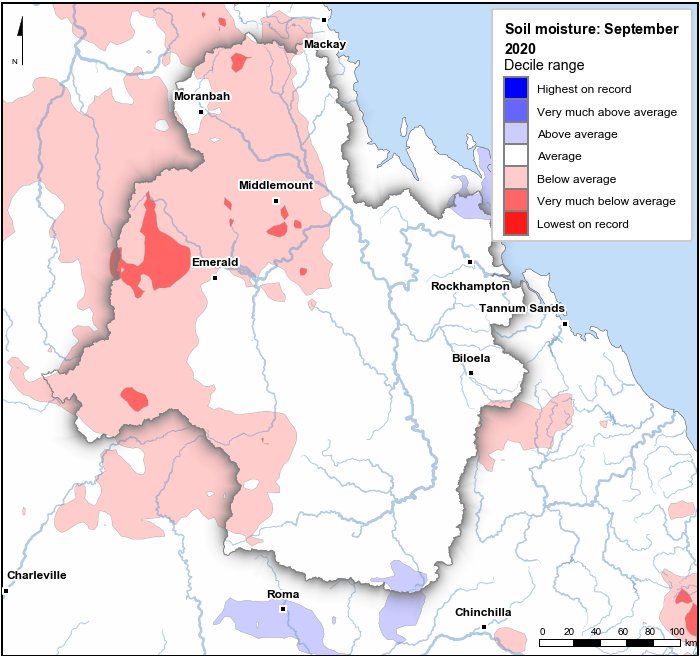 Soil moisture deciles: September 2020