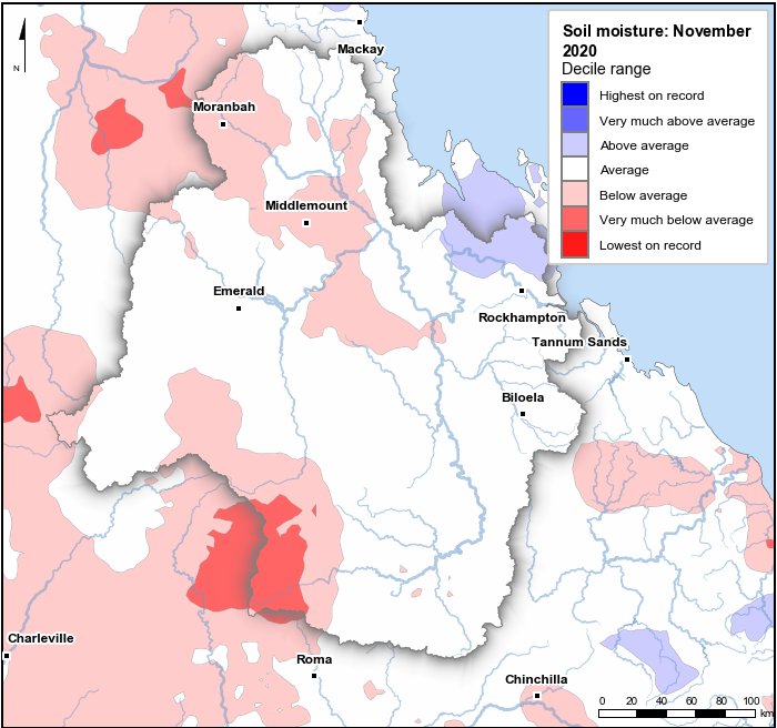 Soil moisture deciles: November 2020
