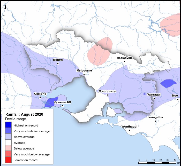 Rainfall deciles: August 2020