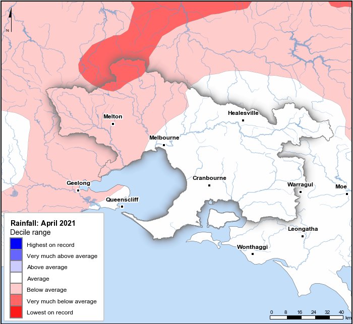 Rainfall deciles: April 2021