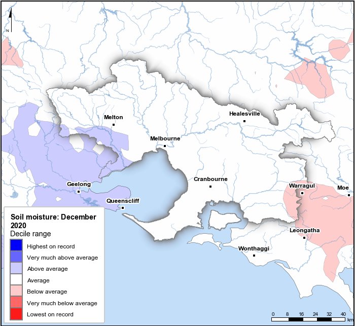 Soil moisture deciles: December 2020
