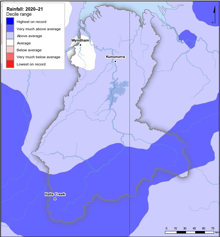 Rainfall deciles: July 2020–June 2021
