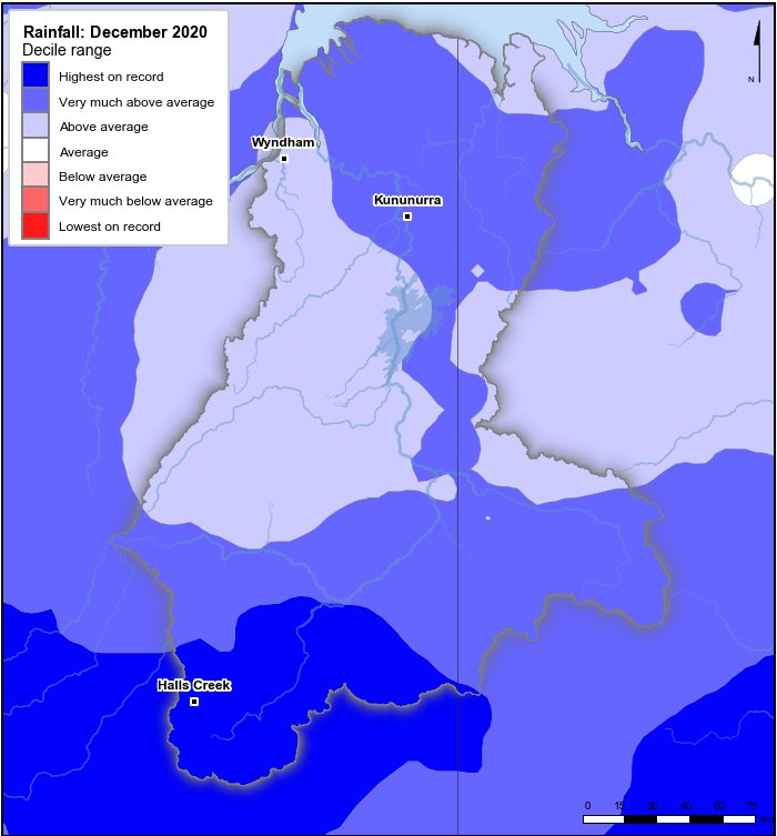 Rainfall deciles: December 2020